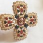 CHANEL CC Brooch Pin Red Black Enamel Cross Gold Metal Pendant Vintage NIB