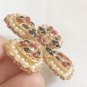 CHANEL CC Brooch Pin Red Black Enamel Cross Gold Metal Pendant Vintage NIB