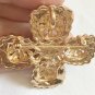 CHANEL CC Brooch Pin Red Black Enamel Cross Gold Metal Pendant Vintage NIB