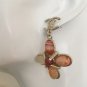 CHANEL Vintage GOLD CC Agate Stone Cross Dangle Drop Earrings NIB