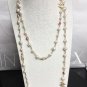CHANEL Vintage CC PEARL Necklace Gold Chain Twist Red Pink Crystal NIB
