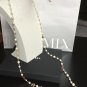 CHANEL Vintage CC PEARL Necklace Gold Chain Twist Red Pink Crystal NIB
