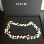 CHANEL Vintage CC PEARL Necklace Gold Chain Twist Red Pink Crystal NIB