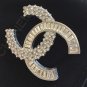 CHANEL Silver Crystal Baguette Asymmetric Fashion Brooch Pin Authentic NIB