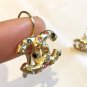 CHANEL Byzantine Gold Earrings Multi Color Rhinestone  Lever Back NIB