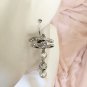CHANEL Black Crystal Pearl Dangle Lever Back Silver Earrings Long NIB