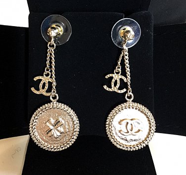 chanel pearl earrings for women cc logo