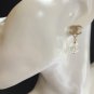 CHANEL Gold Metal CC Stud Iridescent Glass Bead Dangle Earrings NIB