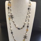 CHANEL Ruthenium CC Pearl Long Necklace Gripiox Color bead 45" NIB