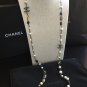CHANEL Ruthenium CC Pearl Long Necklace Gripiox Color bead 45" NIB