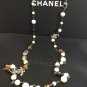 CHANEL Ruthenium CC Pearl Long Necklace Gripiox Color bead 45" NIB