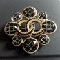 CHANEL Black Crystal Rhombus CC Gold Metal Brooch Pin 2018 NIB