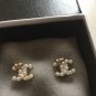 CHANEL Gold CC Stud Earrings Seed Pearl Tiny Bow Small Authentic NIB