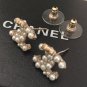 CHANEL Gold CC Stud Earrings Seed Pearl Tiny Bow Small Authentic NIB