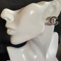 CHANEL Silver Stud Earrings Crystal Black Pearl Medium Big CC Authentic NIB