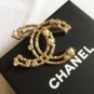 CHANEL Crystal Pearl Brooch Pin Gold Metal Hollow Style Authentic NIB