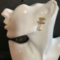 CHANEL Classic Crystal CC Stud Pearl Dangle Earrings GOLD NIB