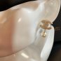 CHANEL Classic Crystal CC Stud Pearl Dangle Earrings GOLD NIB