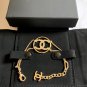 CHANEL CC Princess Cut Crystal Bracelet Gold Medal Chain Authentic NIB