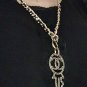 CHANEL CC Black Crystal Key Pendant Necklace Leather Gold Chain 2017 NIB