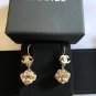 CHANEL CC Gold Lantern Dangle Earrings Lever back Pierced Classic NIB