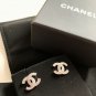 CHANEL Silver CC Mini Crystal Stud Earrings Timeless Classic Authentic NIB