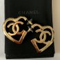 CHANEL Gold Heart CC Fashion Statement Jumbo Earrings 2022 NIB