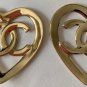 CHANEL Gold Heart CC Fashion Statement Jumbo Earrings 2022 NIB