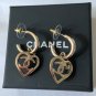 CHANEL Gold Heart CC Drop Dangle Hoop Earrings 2022 NIB