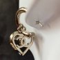CHANEL Gold Heart CC Drop Dangle Hoop Earrings 2022 NIB