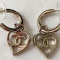 CHANEL Gold Heart CC Drop Dangle Hoop Earrings 2022 NIB