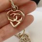 CHANEL Gold Heart CC Drop Dangle Hoop Earrings 2022 NIB