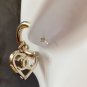 CHANEL Gold Heart CC Drop Dangle Hoop Earrings 2022 NIB
