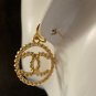CHANEL Gold Circle Drop Dangle CC Hoop Earrings 2021 NIB