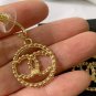 CHANEL Gold Circle Drop Dangle CC Hoop Earrings 2021 NIB
