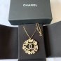 CHANEL Crystal Pearl CC Round Pendant Gold Chain Necklace NIB
