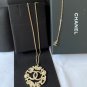 CHANEL Crystal Pearl CC Round Pendant Gold Chain Necklace NIB