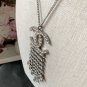 CHANEL Crystal Quartz CC Tassel Pendant Silver Chain Necklace Authentic
