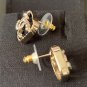 CHANEL Crystal CC Logo in Light Gold Square Stud Earrings 23P NIB