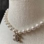 CHANEL Pearl Choker Necklace Crystal CC Pendant Gold Chain 2021