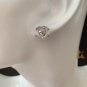 CHANEL Silver Crystal CC Mini Button Stud Earrings 2022 Classic NIB