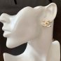 CHANEL Paris CC Button Light Gold Medium Stud Earrings 2022 NIB