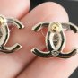 CHANEL Paris CC Button Light Gold Medium Stud Earrings 2022 NIB