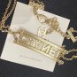 CHANEL CC Gold Crystal Letters Double Chain Choker Necklace 2022 NIB