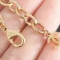 CHANEL Vintage Yellow Gold Chain Crystal CC Choker Necklace Bracelet NIB