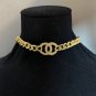 CHANEL Vintage Yellow Gold Chain Crystal CC Choker Necklace Bracelet NIB