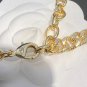 CHANEL Vintage Yellow Gold Chain Crystal CC Choker Necklace Bracelet NIB