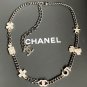 CHANEL Crystal 7 Charm Icons Ruthenium Silver Metal Chain Necklace NIB