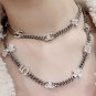 CHANEL Crystal 7 Charm Icons Ruthenium Silver Metal Chain Necklace NIB