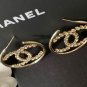 CHANEL Big Hoop CC Crystal Baguette Gold Metal Earrings NIB